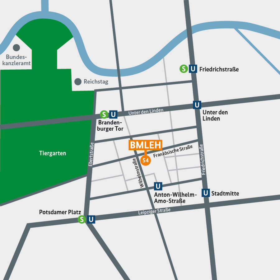 Anfahrtsskizze zum Bundesministerium für Landwirtschaft, Ernährung und Heimat